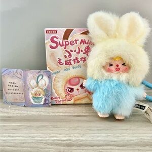 Baby Three Super Mini Bunny Series Plush Pendant - Letter X